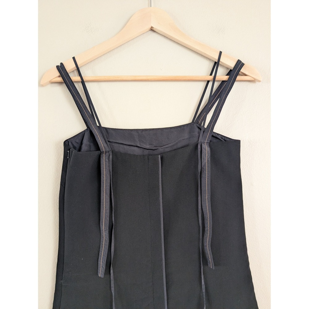 Helmut Lang Back Lip Mini Dress Silk Lined Black 90s Club Shift Minimalist XS - Picture 11 of 13